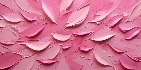Generative AI, Closeup of impasto abstract rough pink art painting texture