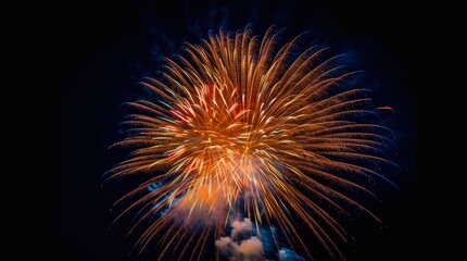 Colorful fireworks in the night sky.