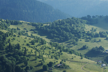 A partial view of Uzundere, a highland village in Dereli, Giresun