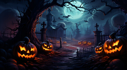 Fototapeta na wymiar Halloween background illustration