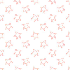 Seamless vector pattern with starfish