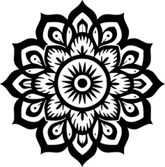 Mandala | Black and White Vector illustration