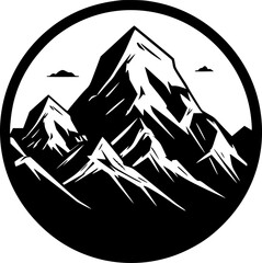 Mountain | Black and White Vector illustration