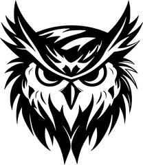 Owl | Black and White Vector illustration