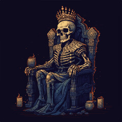 King skeleton illustration
