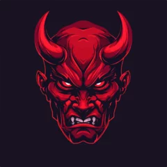 Fotobehang red devil head © Alghas