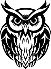Obraz premium Owl - Black and White Isolated Icon - Vector illustration