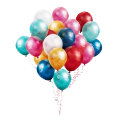  color balloons isolated on transparent background cutout © Papugrat
