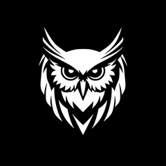 Owl | Black and White Vector illustration
