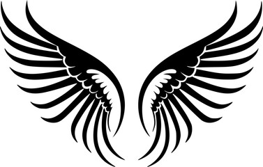Obraz premium Angel Wings | Minimalist and Simple Silhouette - Vector illustration