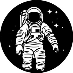Astronaut - Minimalist and Flat Logo - Vector illustration