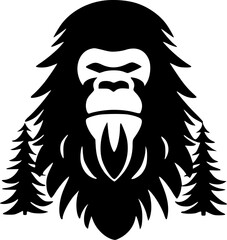 Fototapeta na wymiar Bigfoot | Black and White Vector illustration