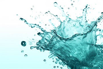 Fototapeta na wymiar Dynamic Water Splash: Water Splashes on White Background - AI generated