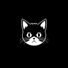 Cat - Minimalist and Flat Logo - Vector illustration