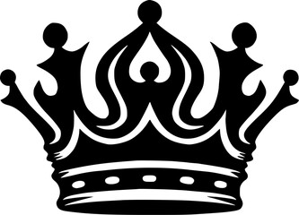 Crown - Black and White Isolated Icon - Vector illustration