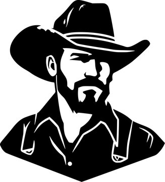 Cowboy | Minimalist and Simple Silhouette - Vector illustration