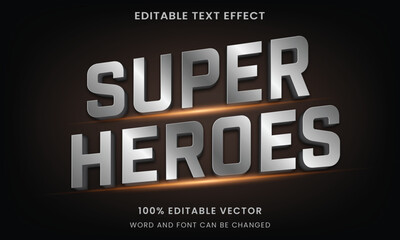 3d luxury silver metallic text style effect template editable text effect