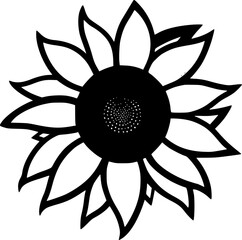 Flower - Black and White Isolated Icon - Vector illustration