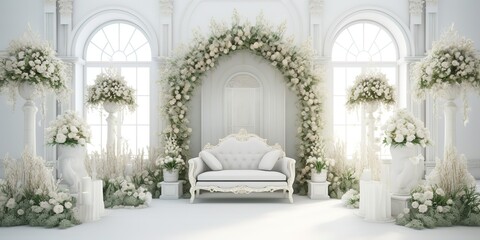 Fototapeta na wymiar wedding stage decoration, GENERATIVE AI