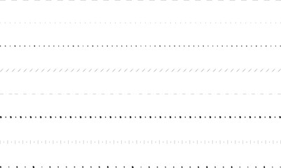 イラスト素材：ライン素材のあしらい　手書きのシンプルでかわいい罫線. simple hand draw borders