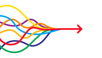 Colorful merging arrows image. Clipart image - 630343738