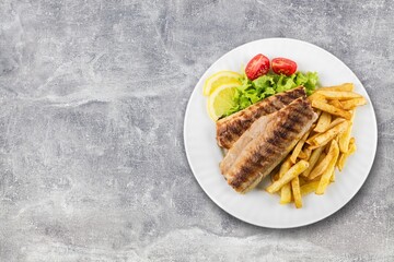 Healthy baked tasty fish dish
