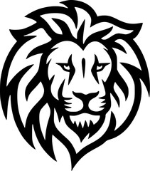 Obraz premium Lion - Black and White Isolated Icon - Vector illustration