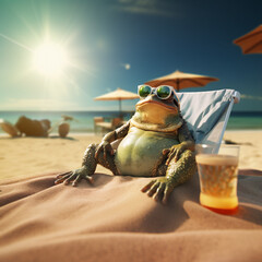 Frosch im Urlaub