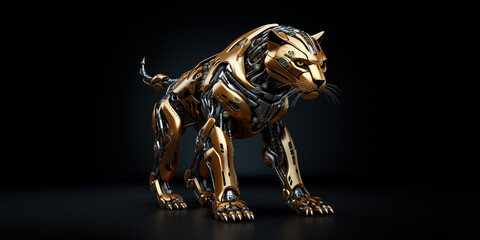 Goldener Jaguar Roboter aus der Zukunft