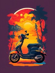 Graphic design tshirt scooter image design