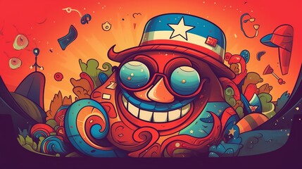 3D cartoon illustrations produced to celebrate Chile's Independence Day.AI generated.