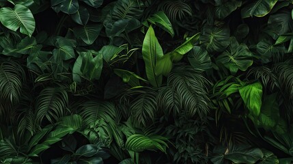 Dense tropical jungle, tile background