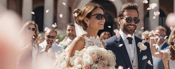 young beautiful couple in luxury wedding ceremony. bride concept.