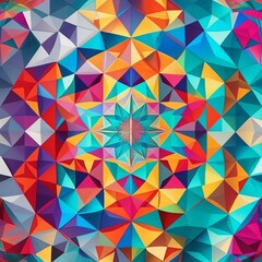 Fototapeta premium Boundless Creativity: Embracing Geometric Forms in Dynamic Digital Art, abstract geometric background