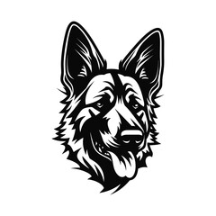 German Shepherd Head - Minimal Vector Logo