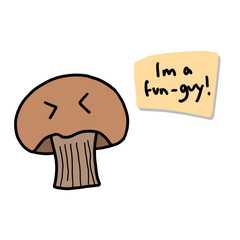 Fungi Funny Science Illustration Drawing Educational