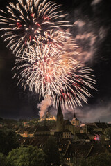 Baden, an old Swiss city celebrates the National Day with firework on the castle ruins Stein on the 1. August each year.
