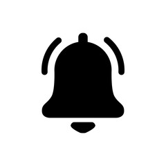 Illustration of a bell with a sign. Notification bell icon 