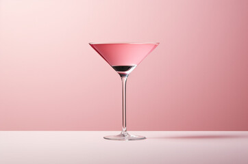 Minimalistic glass with pink cocktail