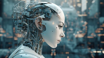 Roboter, künstliche Intelligenz - KI/AI - obrazy, fototapety, plakaty