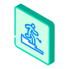 staircase down evacuation emergency isometric icon vector. staircase down evacuation emergency sign. isolated symbol illustration