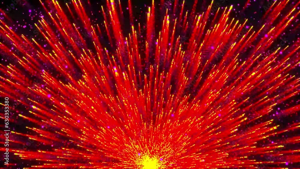 Poster particle explosion cloud. 3d rendering. multicolor particle explosion and line color particle abstra