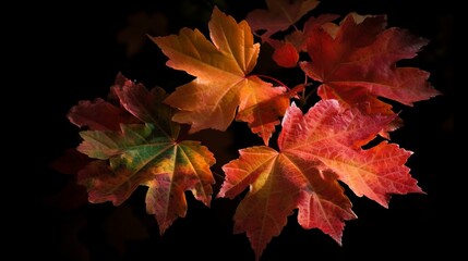Fototapeta premium Autumn Maple Foliage, created with Generative AI technology.