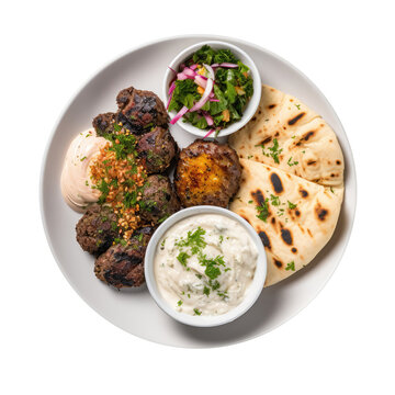 Iraqi Kubba Israeli Cuisine On White Plate On Isolated Transparent Background, Png