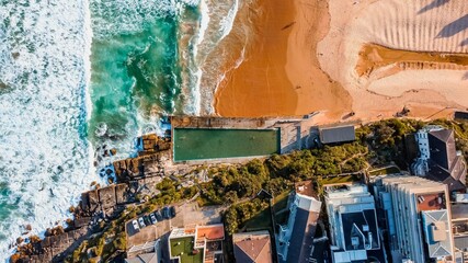 Aerial view of Manly Beach Sydney in Australia