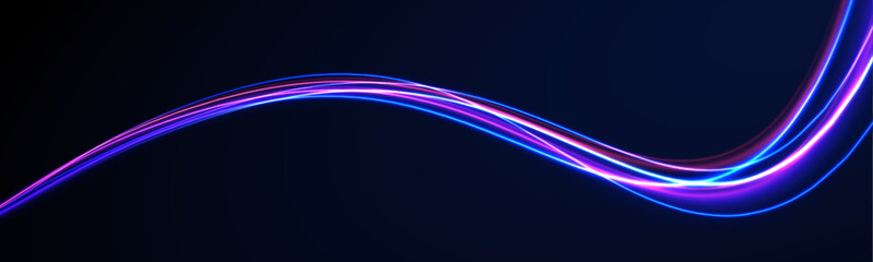 Laser beams luminous abstract sparkling isolated on a transparent background. Abstract neon color glowing lines background. Led Light. Future tech. Shine dynamic scene. Neon flare. Colorful rays.	