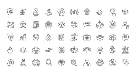 Ethics Icons bundle. Linear dot style Icons. Vector illustration