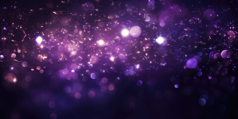 Purple Glitter With Sparkle Of Lights And Stars, purple tone blur bokeh light, generative ai