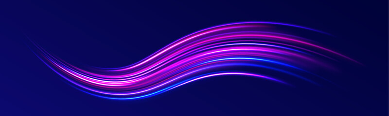 Red blue special effect, speed police line. Car motion trails. Speed line motion vector background. Dynamic blue neon sport texture. Abstract neon background with shining wires.	