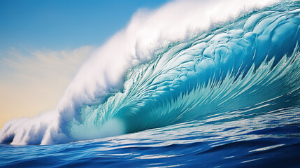 Captivating Ocean Wave A Serene Summer Background of Natural Beauty. created with Generative AI